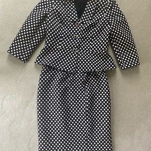 Women’s Black & White Polka Dot Suit- Albert Nipon. Size 10.